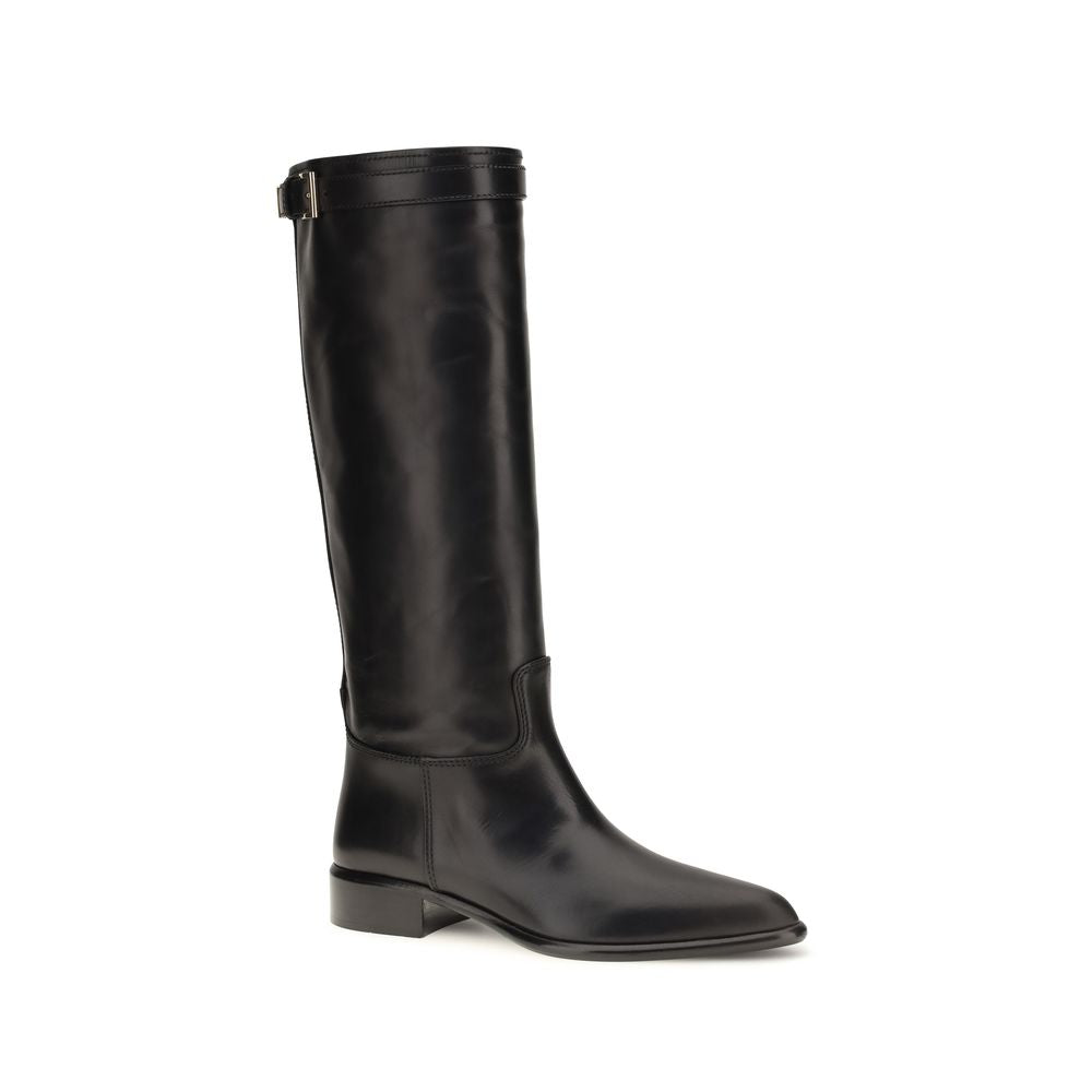 Prada Schwarze Ankle Boots aus Kalbsleder Bos Taurus