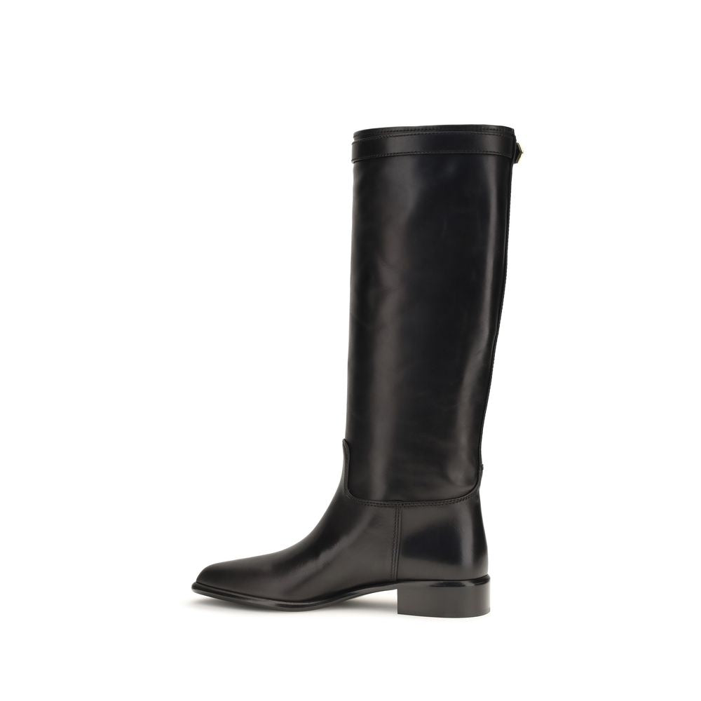 Prada Schwarze Ankle Boots aus Kalbsleder Bos Taurus
