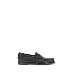 Prada Schwarze "Bos Taurus" Kalbsleder Loafer zum Hineinschlüpfen