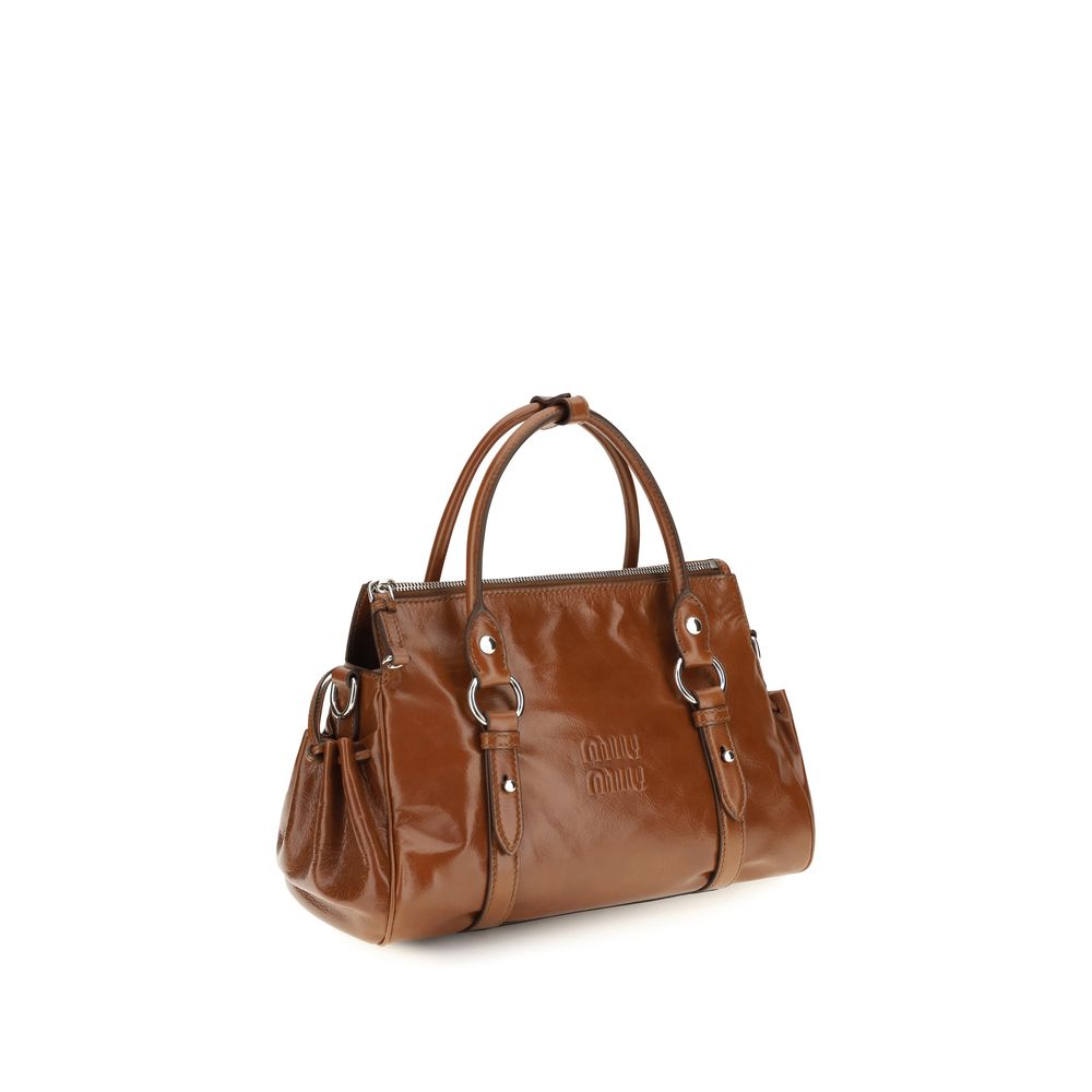 Miu Miu Braune Kalbsleder Bos Taurus Handtasche