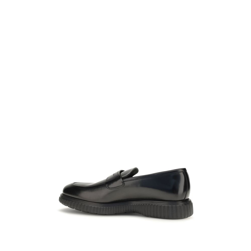 Ferragamo Schwarze "Bos Taurus" Kalbsleder Loafer zum Hineinschlüpfen
