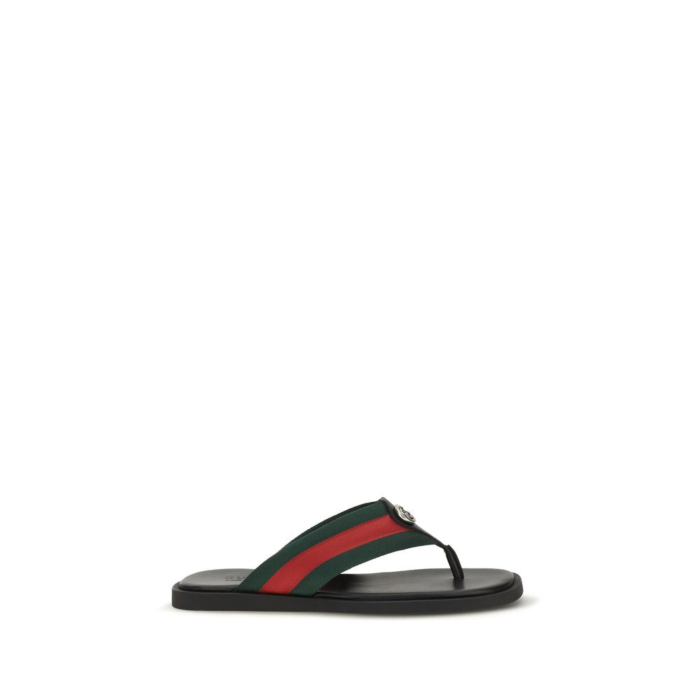 Gucci Schwarze Flip-Flop-Sandalen aus Nylon