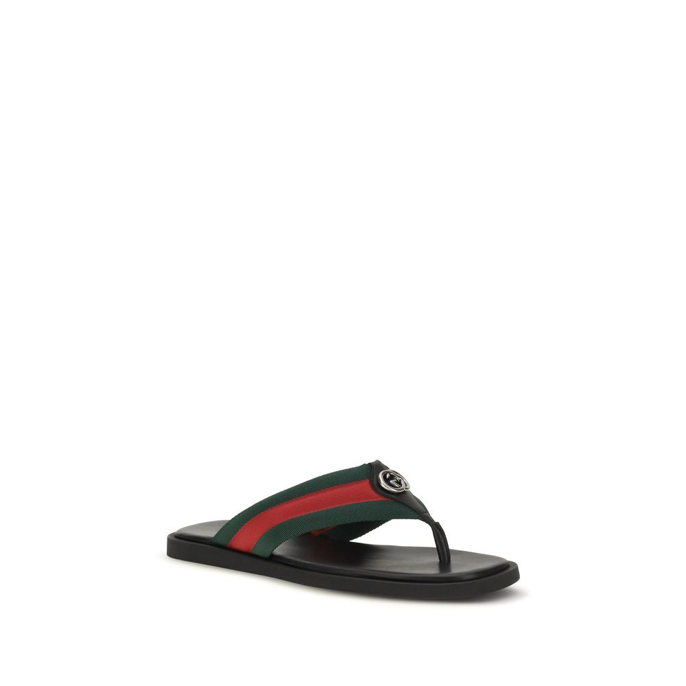 Gucci Schwarze Flip-Flop-Sandalen aus Nylon