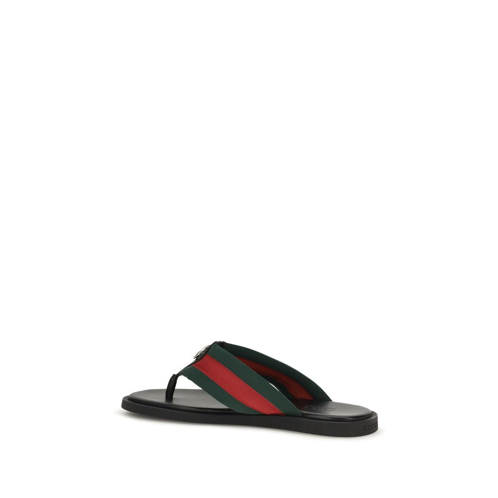 Gucci Schwarze Flip-Flop-Sandalen aus Nylon