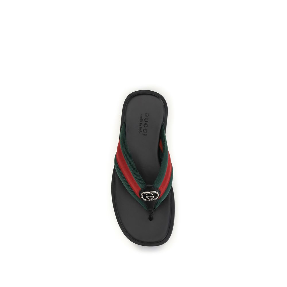 Gucci Schwarze Flip-Flop-Sandalen aus Nylon