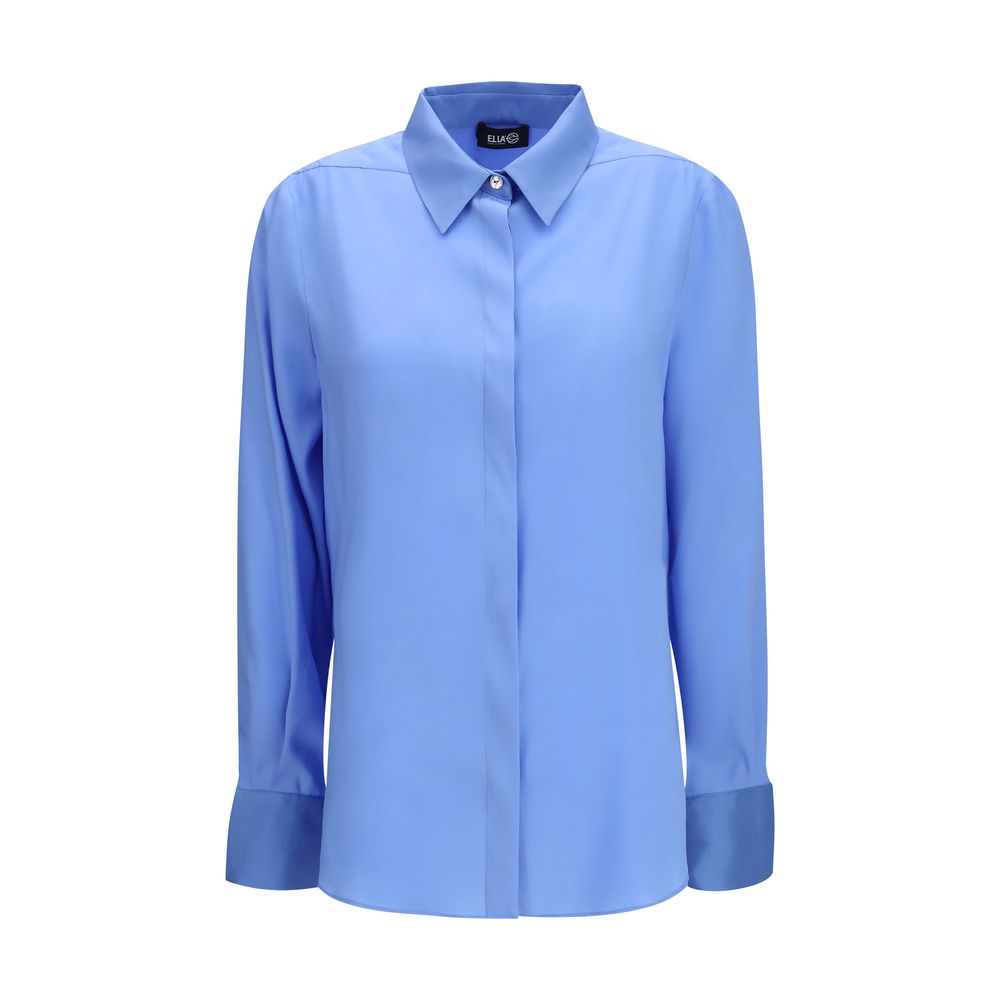 Ella Blaue Seidenbluse