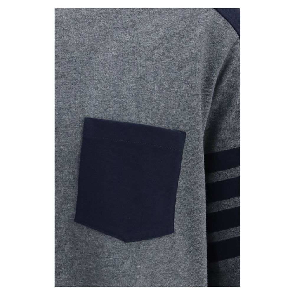 Thom Browne Graues Baumwoll-T-Shirt