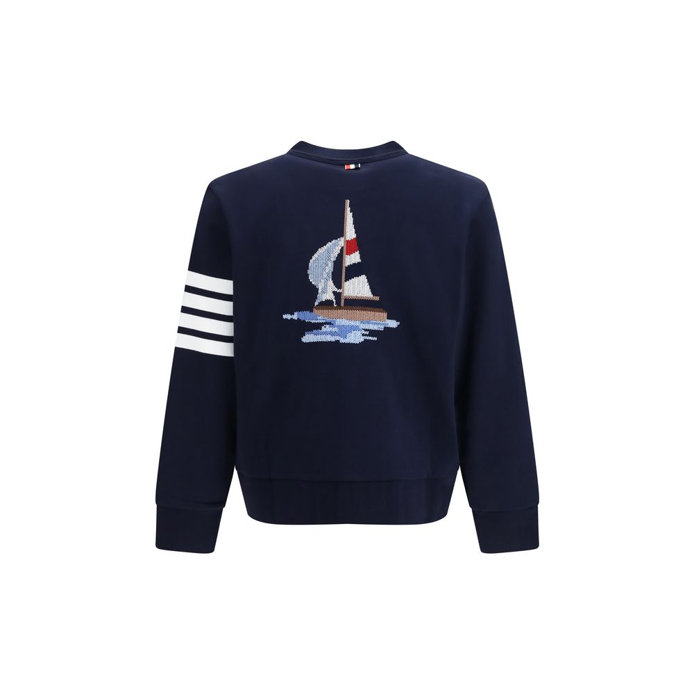 Thom Browne Blauer Baumwollcardigan