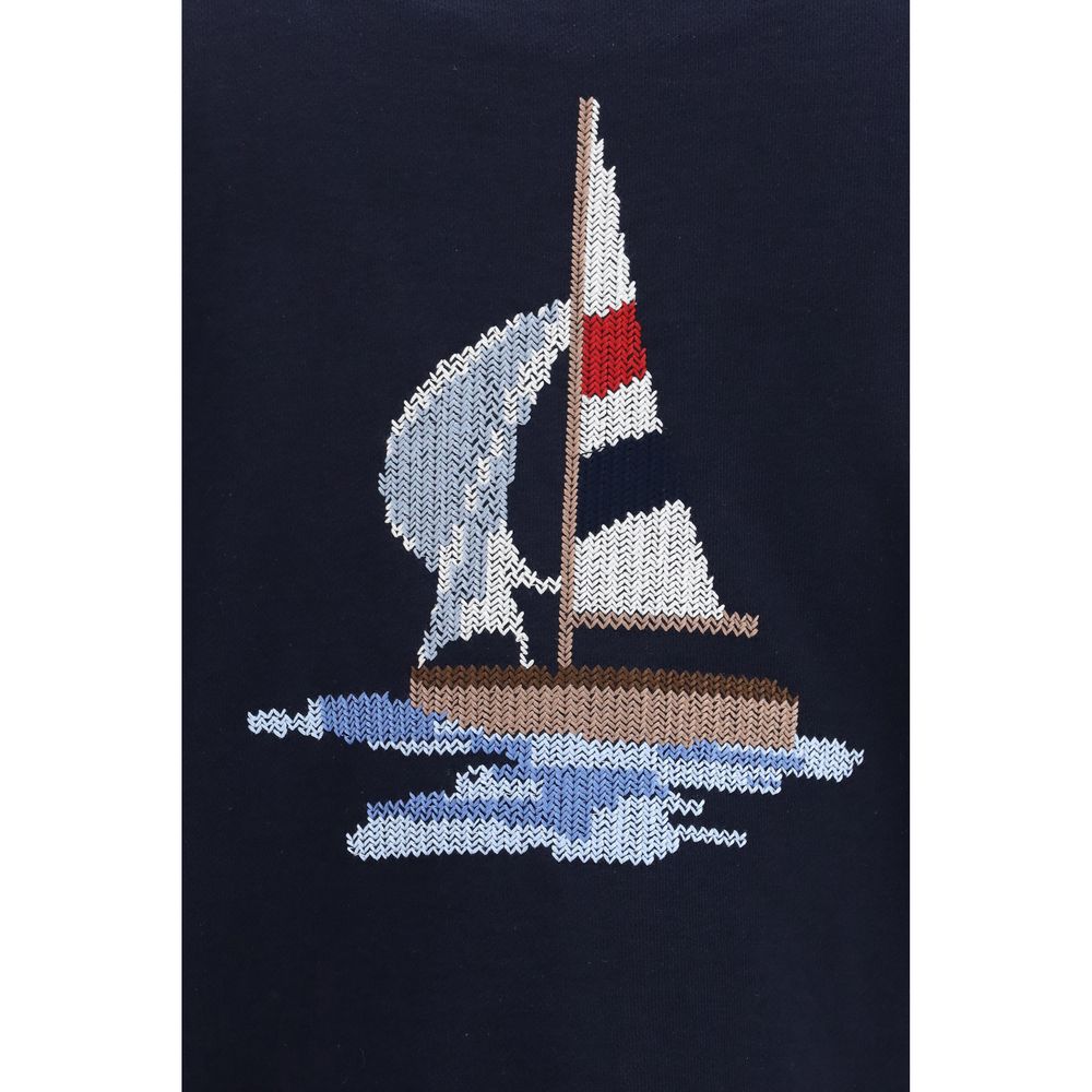 Thom Browne Blauer Baumwollcardigan