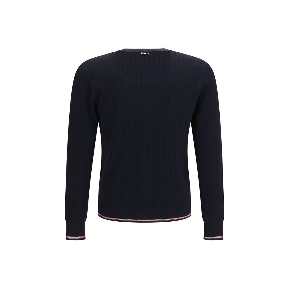 Thom Browne Blauer Wollcardigan Oves Aries