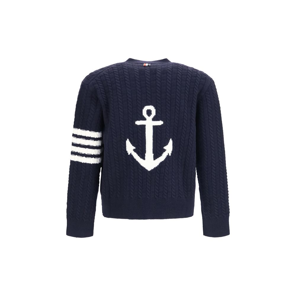 Thom Browne Blauer Wollcardigan Oves Aries