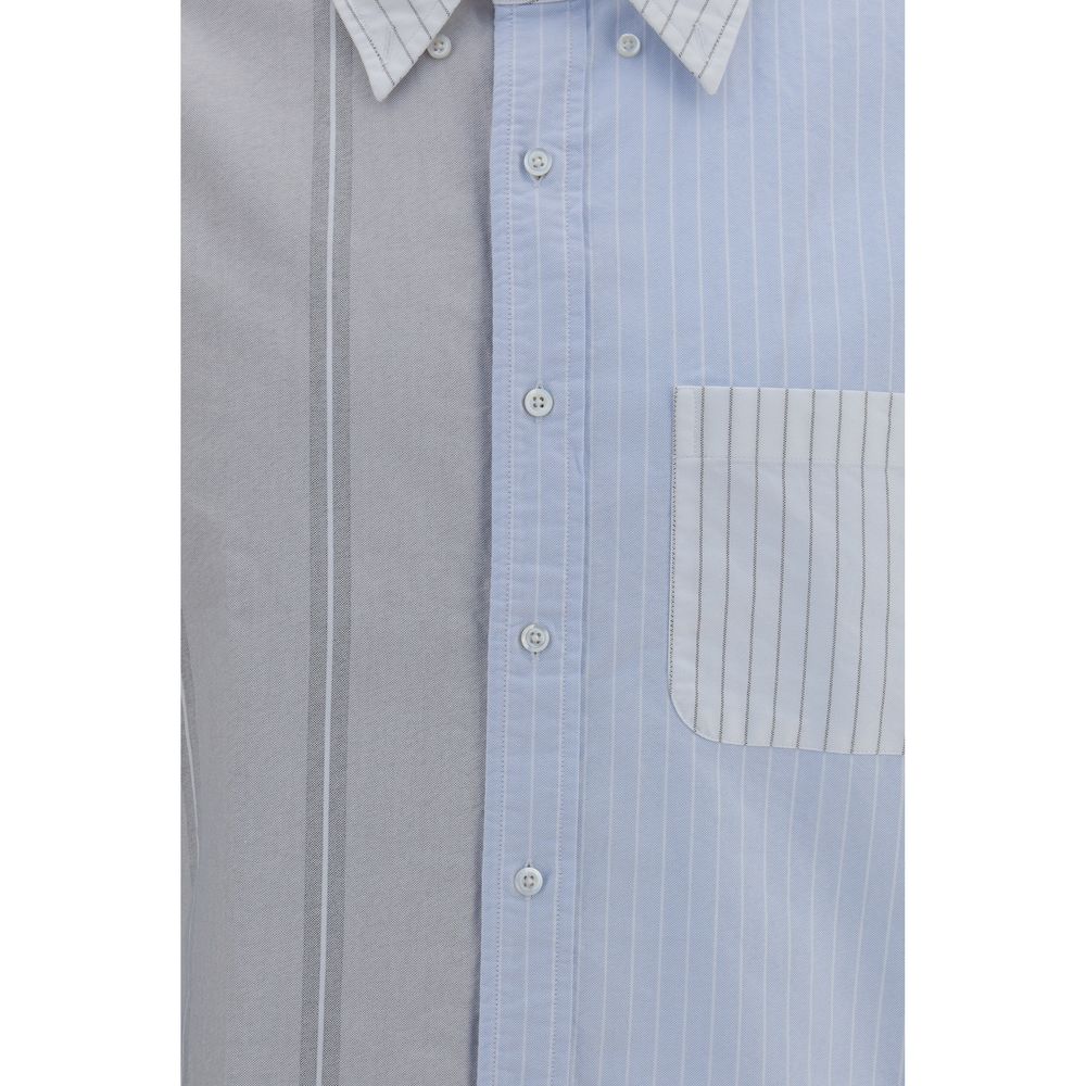 Thom Browne Blaues Baumwollhemd mit Muster