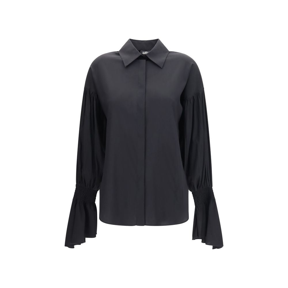 Ella Schwarze Seidenbluse