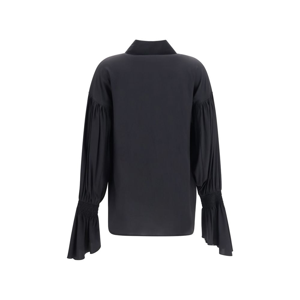 Ella Schwarze Seidenbluse