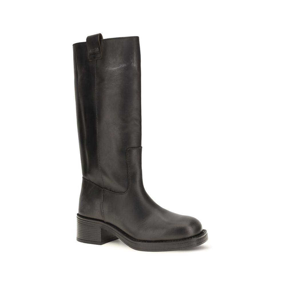 Alohas Schwarze Ankle Boots aus Kalbsleder Bos Taurus