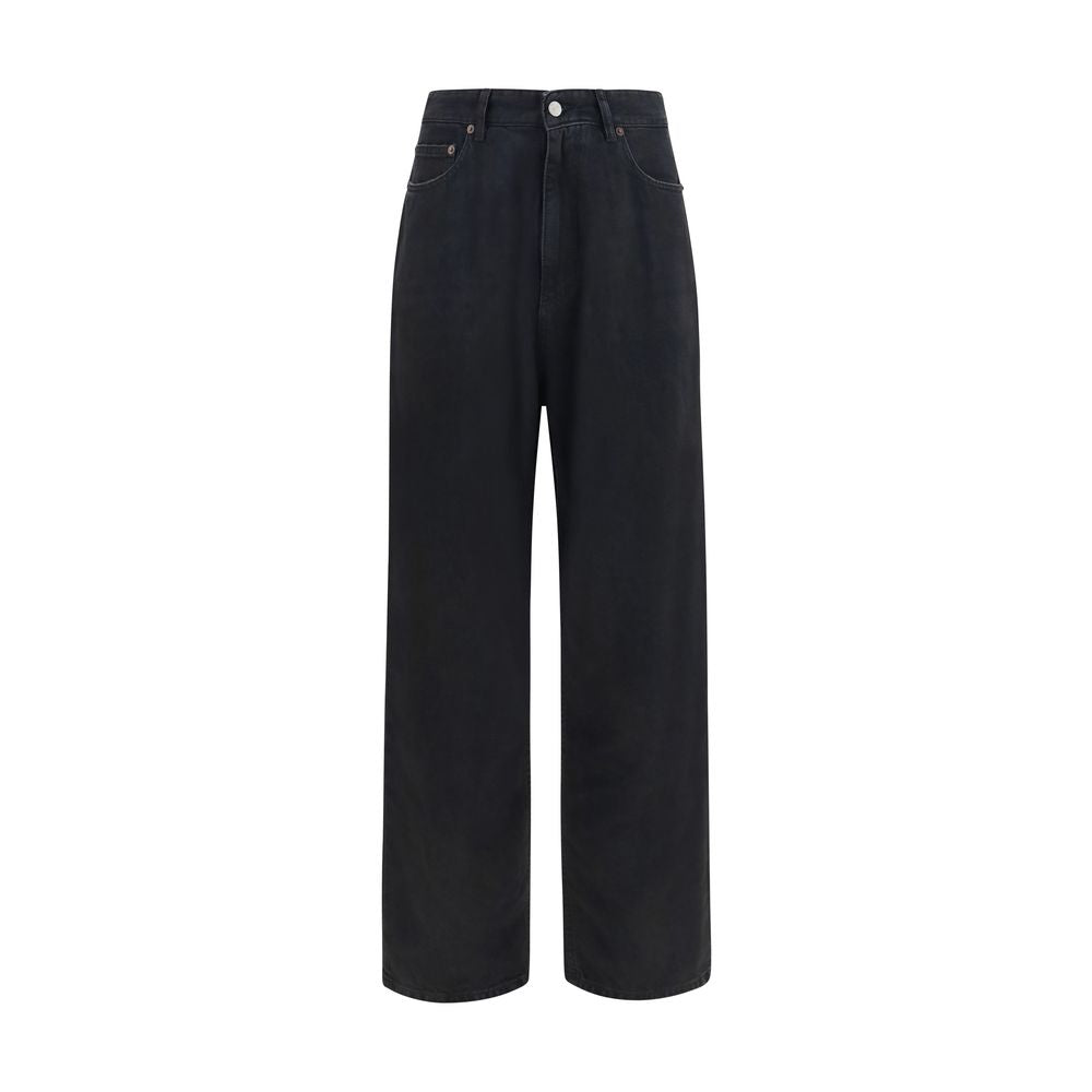 MM6 Schwarze Baumwolljeans im Relaxed Fit