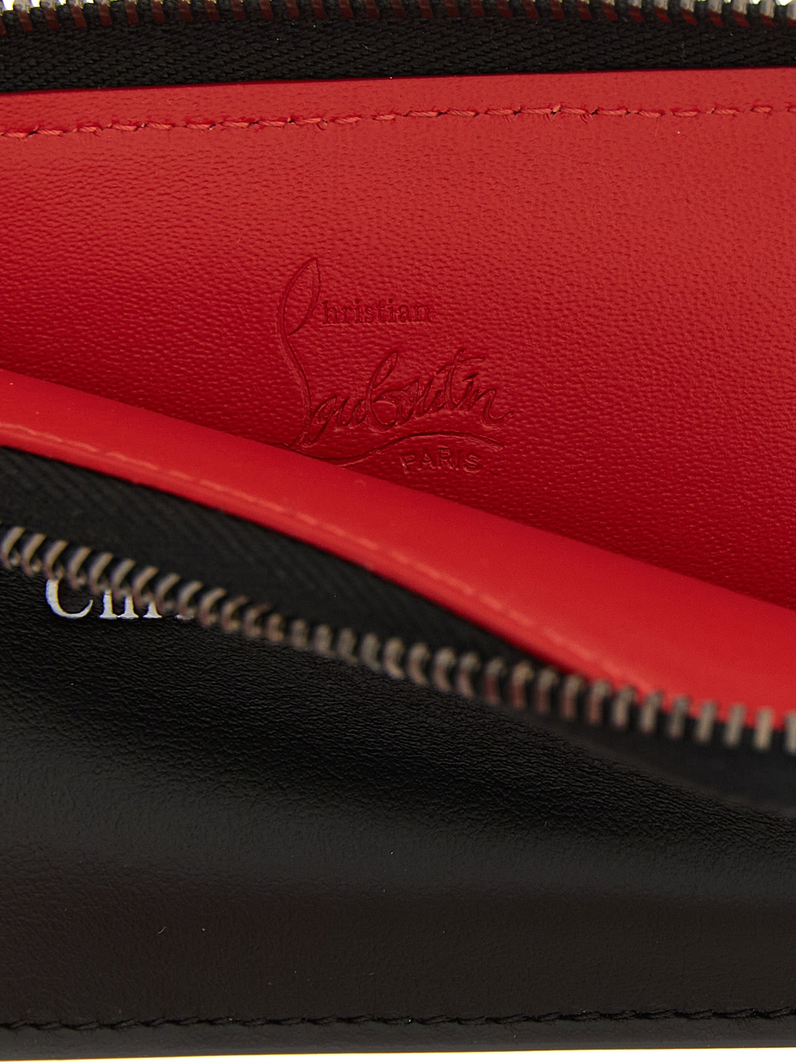 Christian Louboutin Schwarzer Kalbsleder-Kartenetui