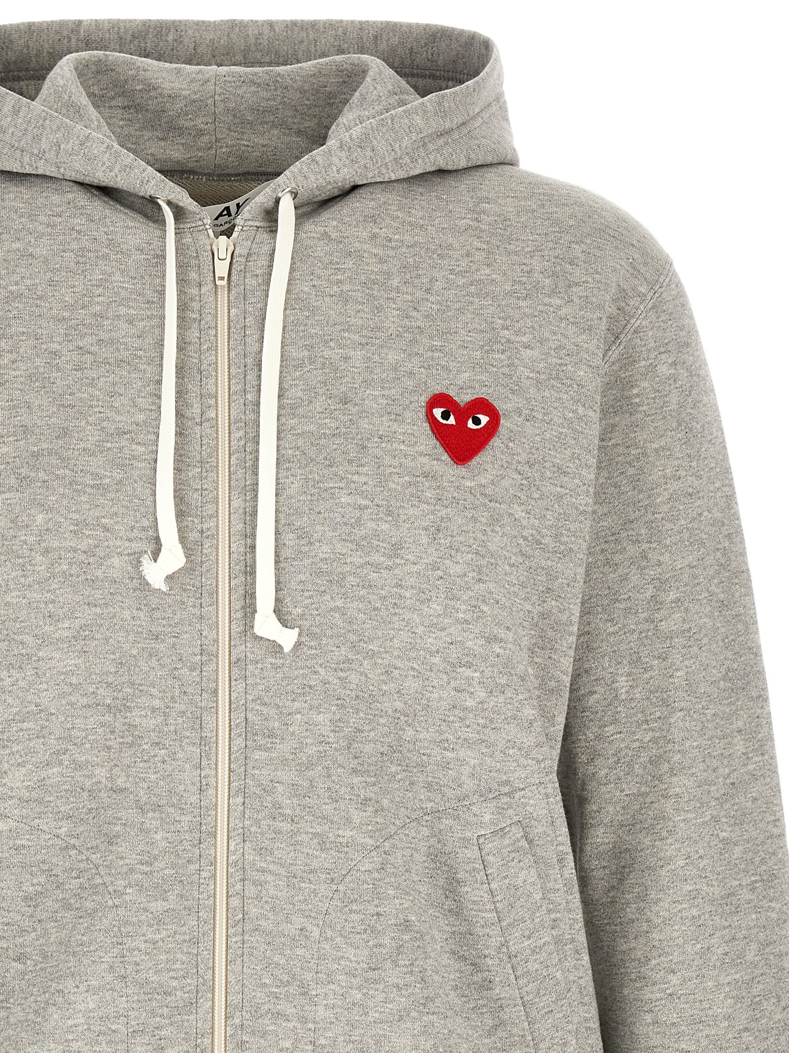 Comme Des Garçons Play Grauer Baumwollcardigan