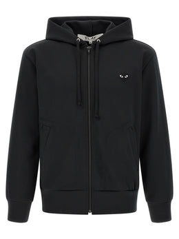 Comme Des Garçons Play Schwarzer Cardigan aus Polyester