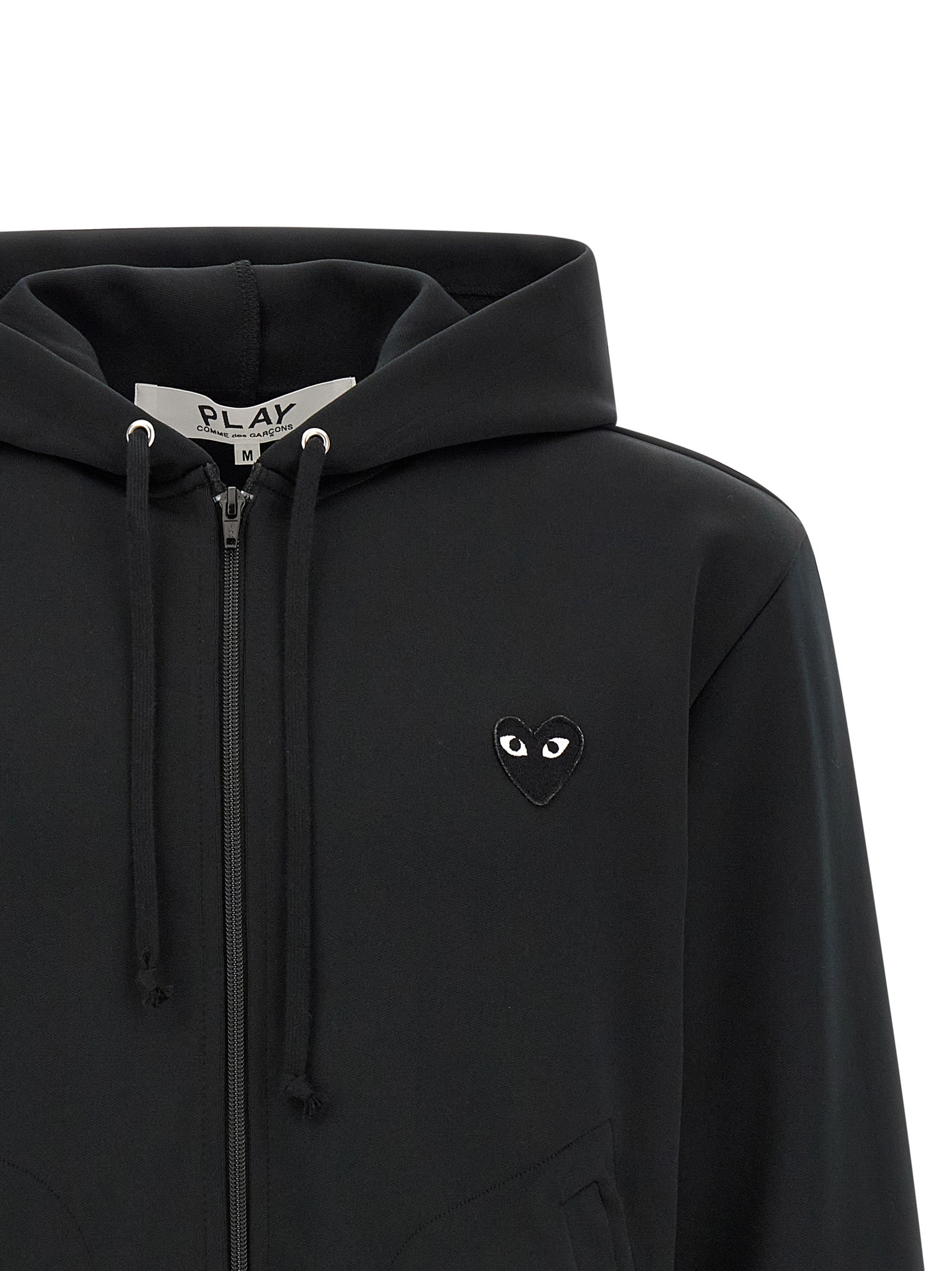Comme Des Garçons Play Schwarzer Cardigan aus Polyester