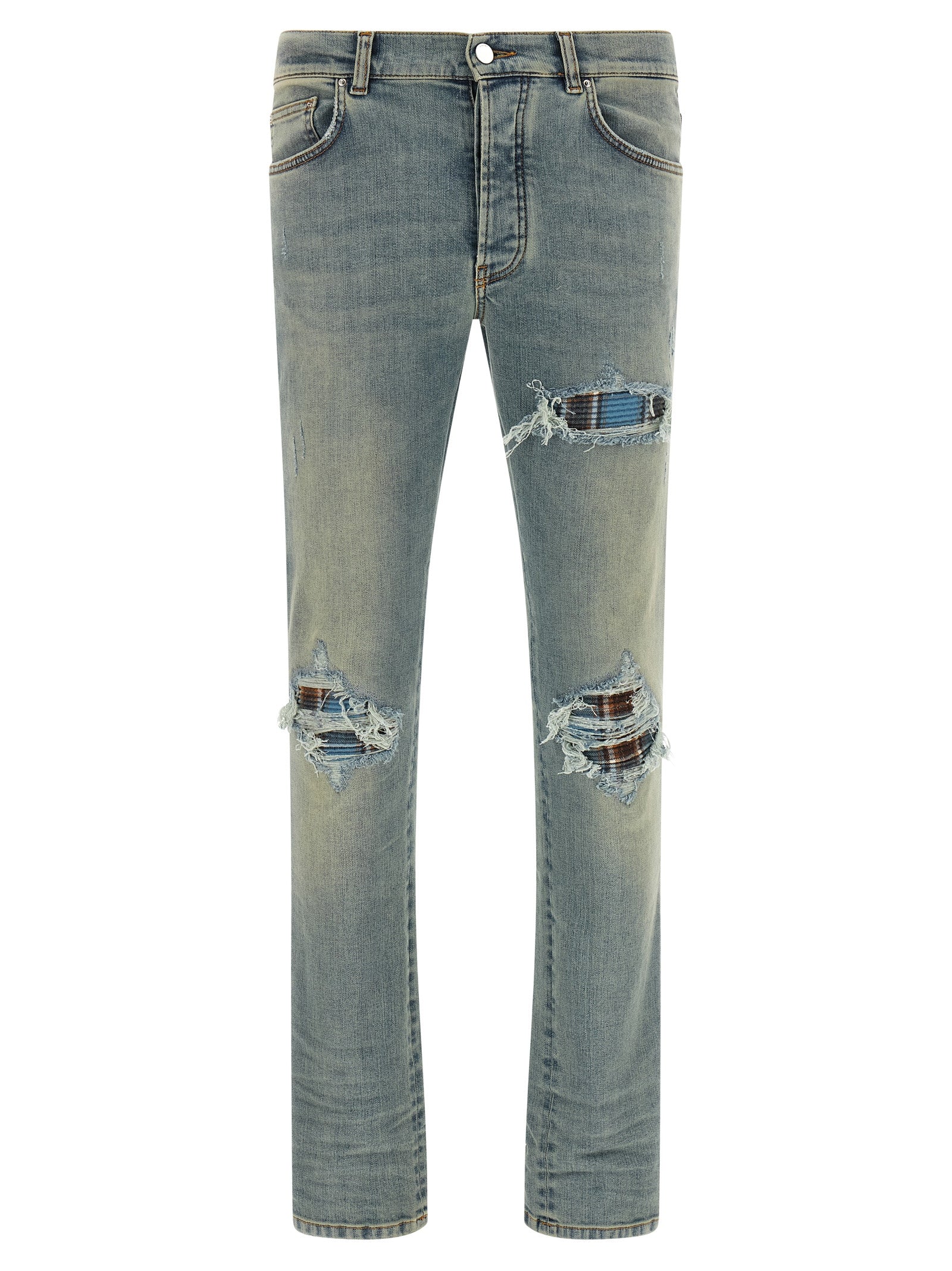 Amiri Blaue Baumwoll-Skinny-Jeans