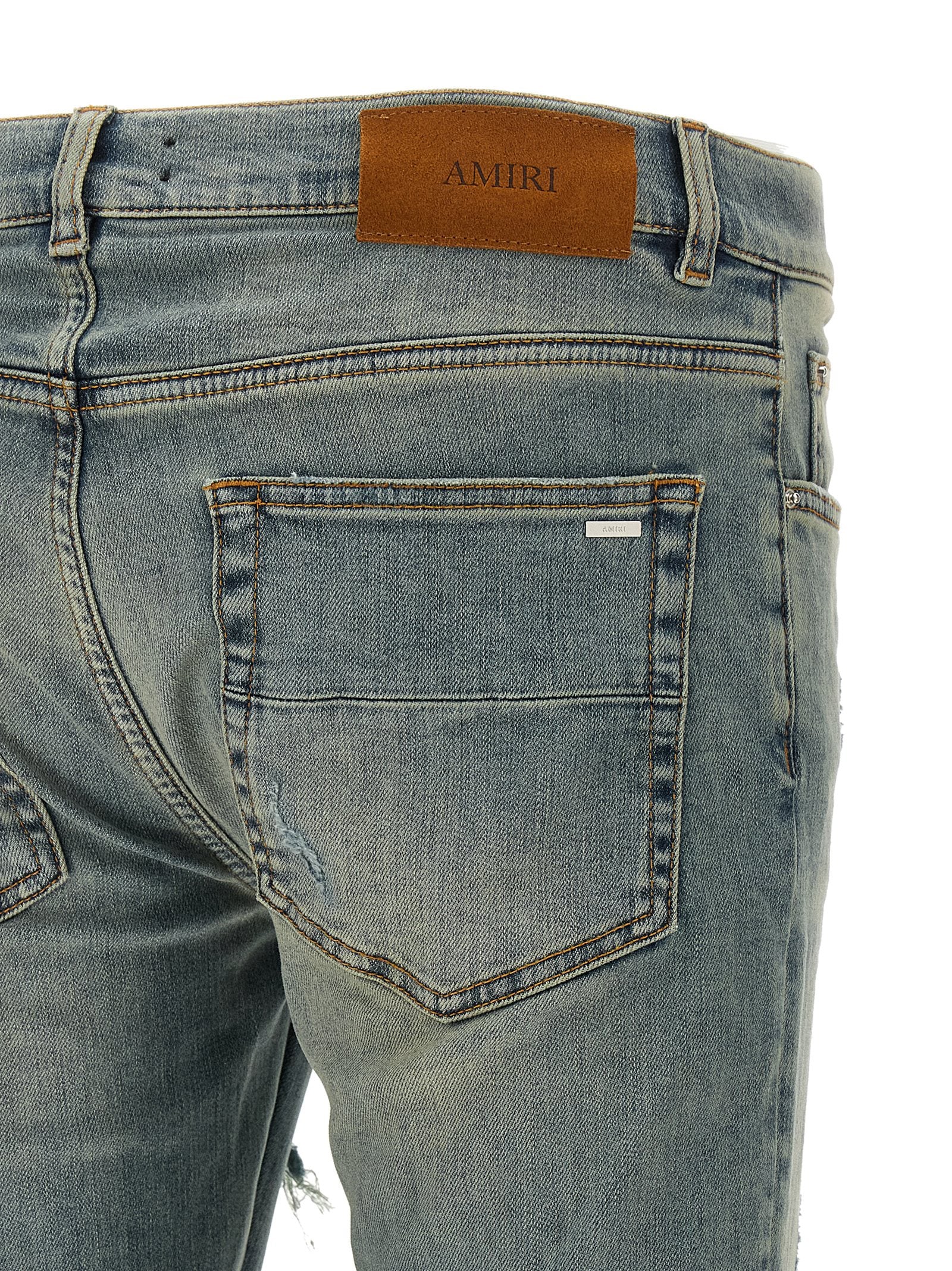 Amiri Blaue Baumwoll-Skinny-Jeans