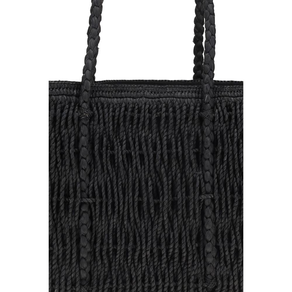 The Row Schwarze Raffia-Umhängetasche