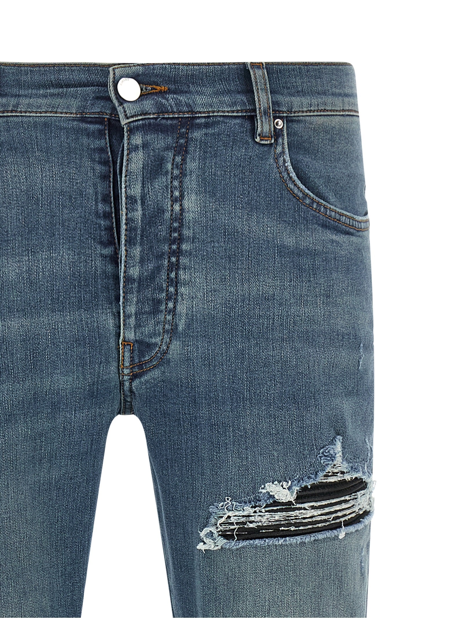 Amiri Blaue Baumwoll-Skinny-Jeans