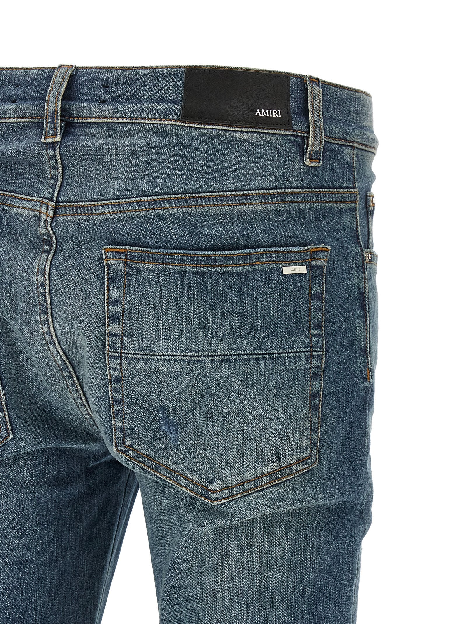 Amiri Blaue Baumwoll-Skinny-Jeans