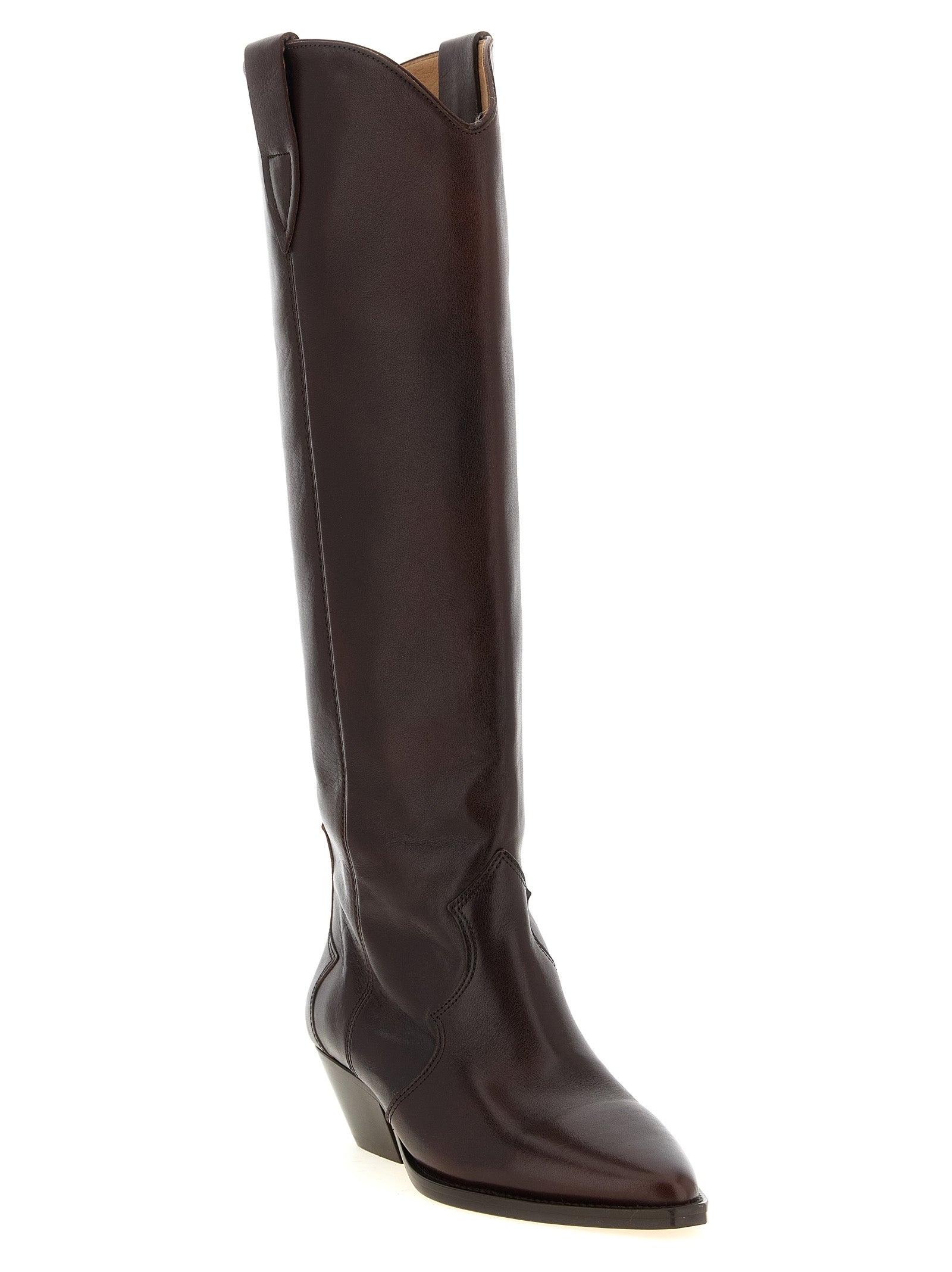 Isabel Marant Over-the-Knee-Stiefel in Bordeaux-Rindsleder