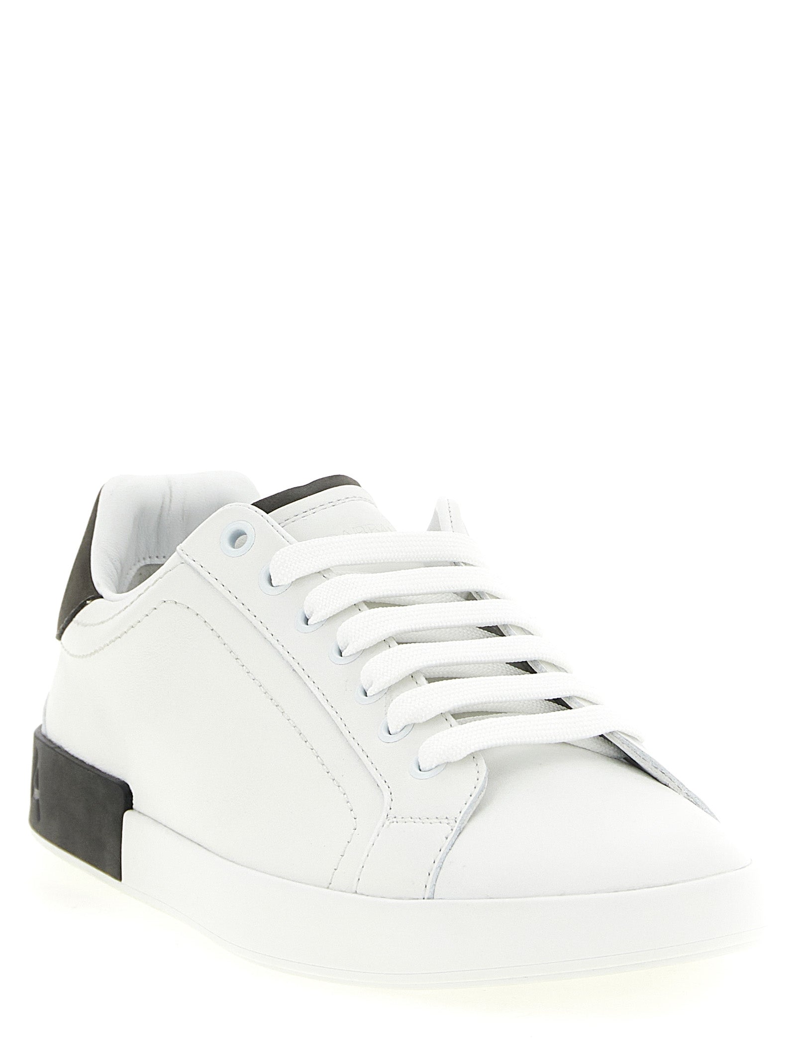 Dolce & Gabbana Weiße Kalbsleder Low-Top-Sneaker