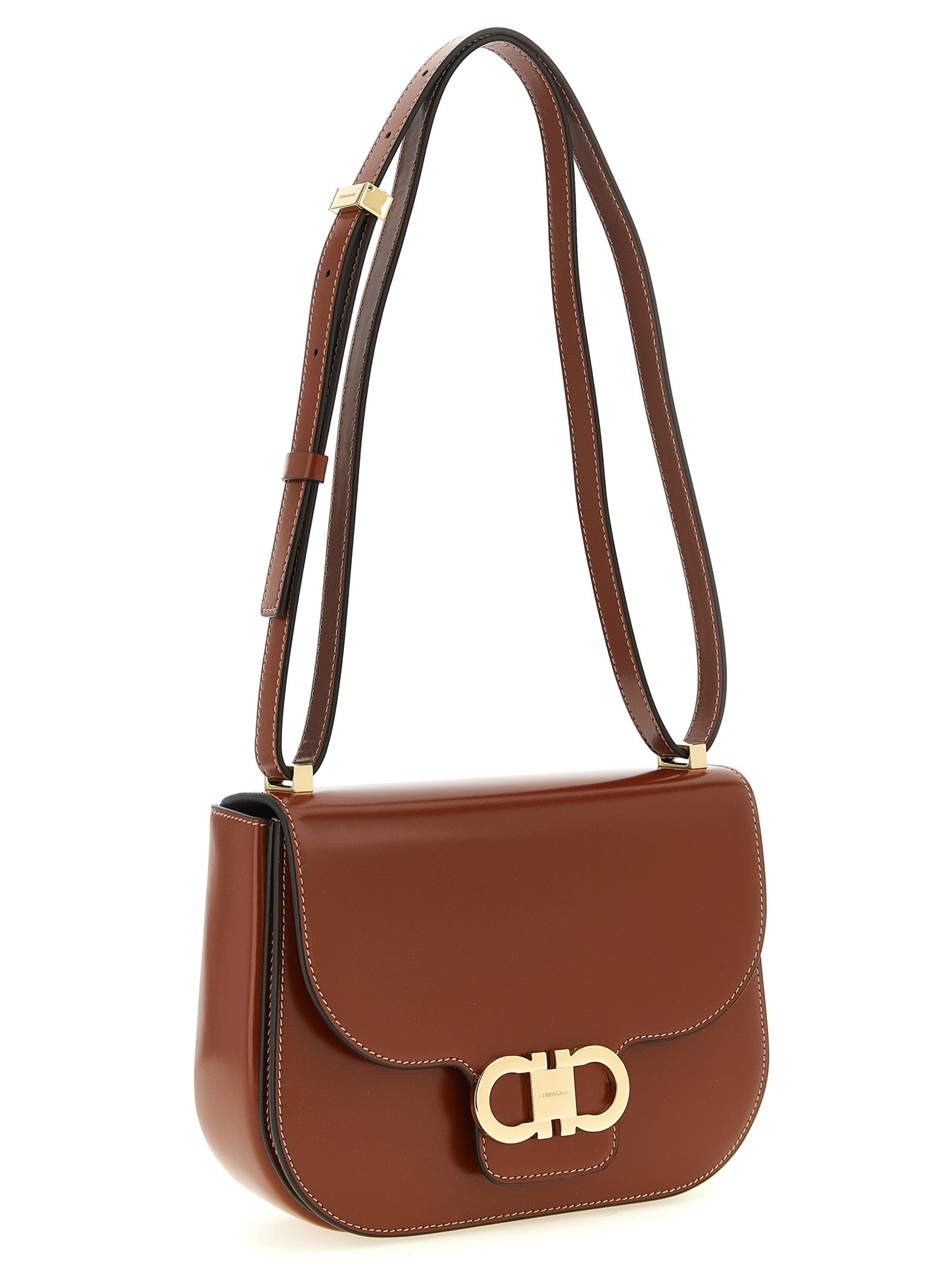 Ferragamo Umhängetasche aus braunem Kalbsleder