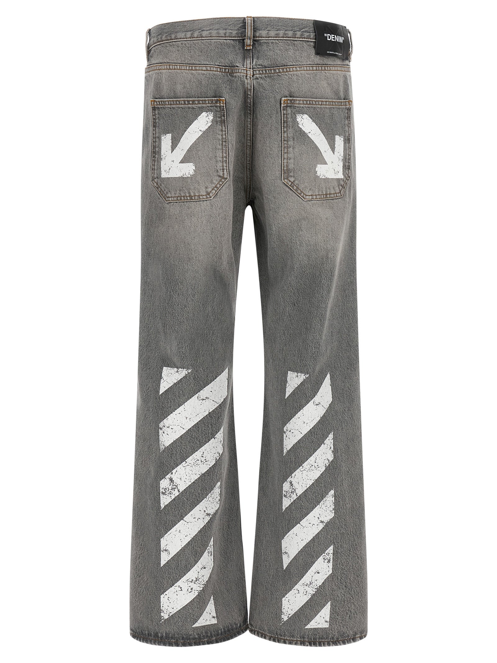 Off-White Graue Jeans aus Baumwolle im Relaxed Fit