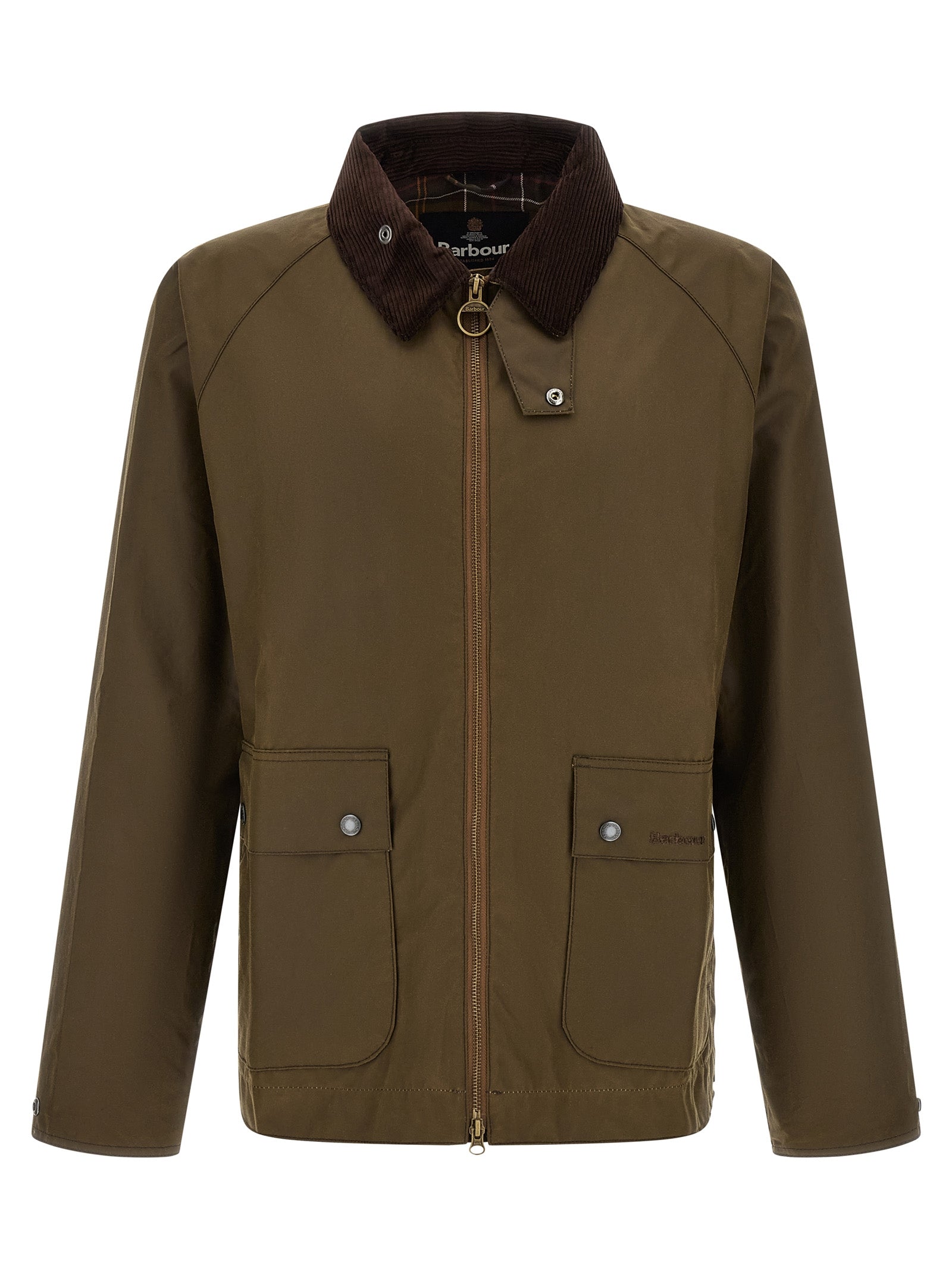Barbour Braune Baumwolljacke in voller Länge