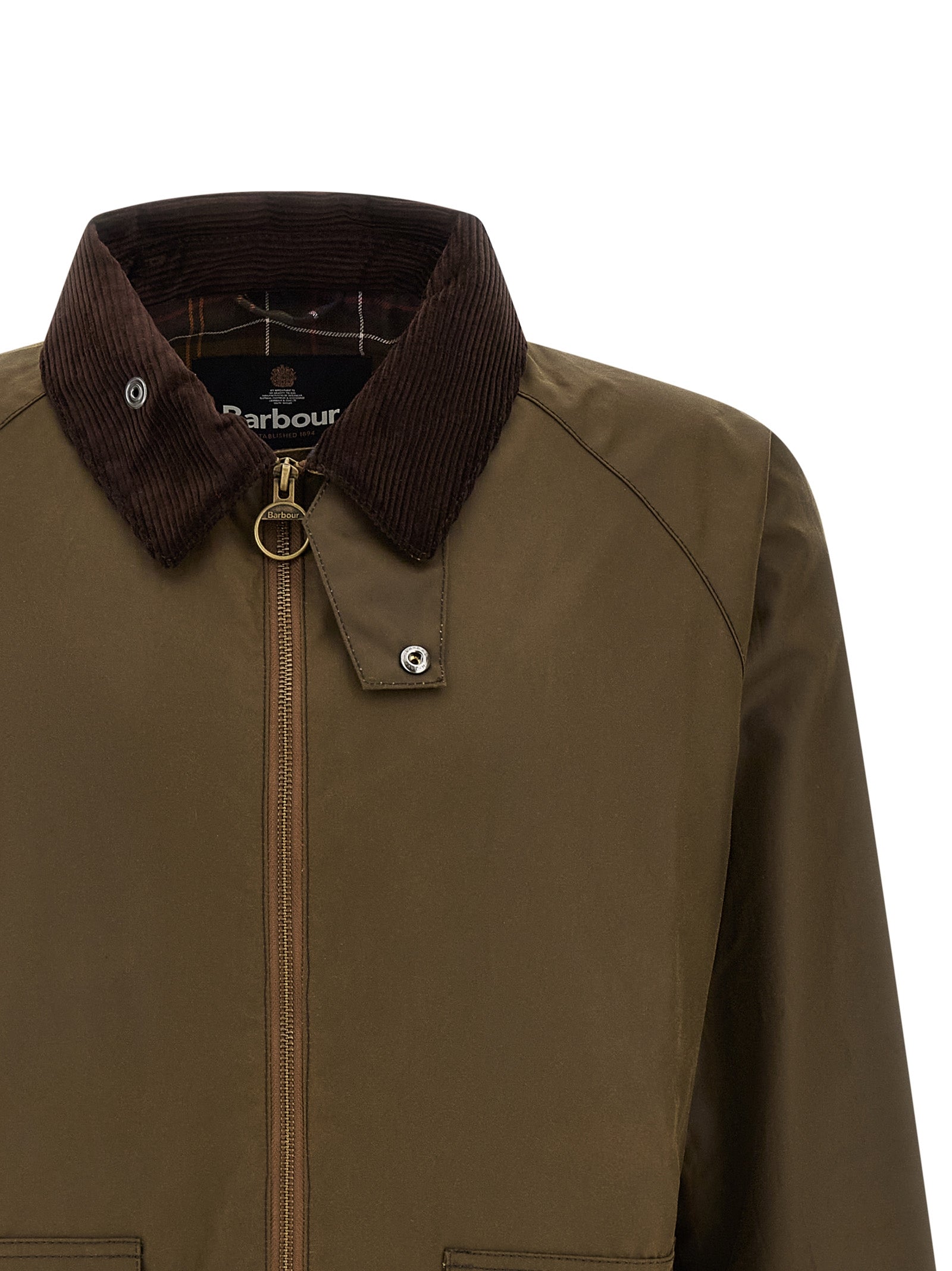 Barbour Braune Baumwolljacke in voller Länge