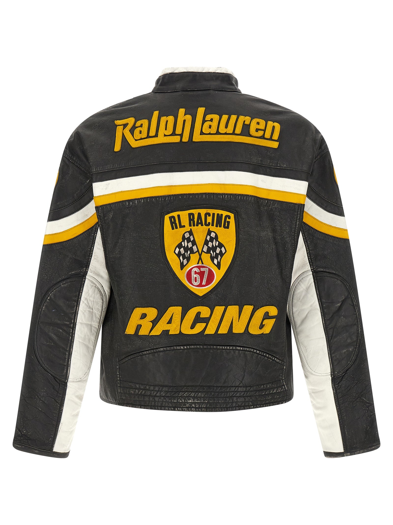 Polo Ralph Lauren Schwarze Lederjacke aus Rindsleder
