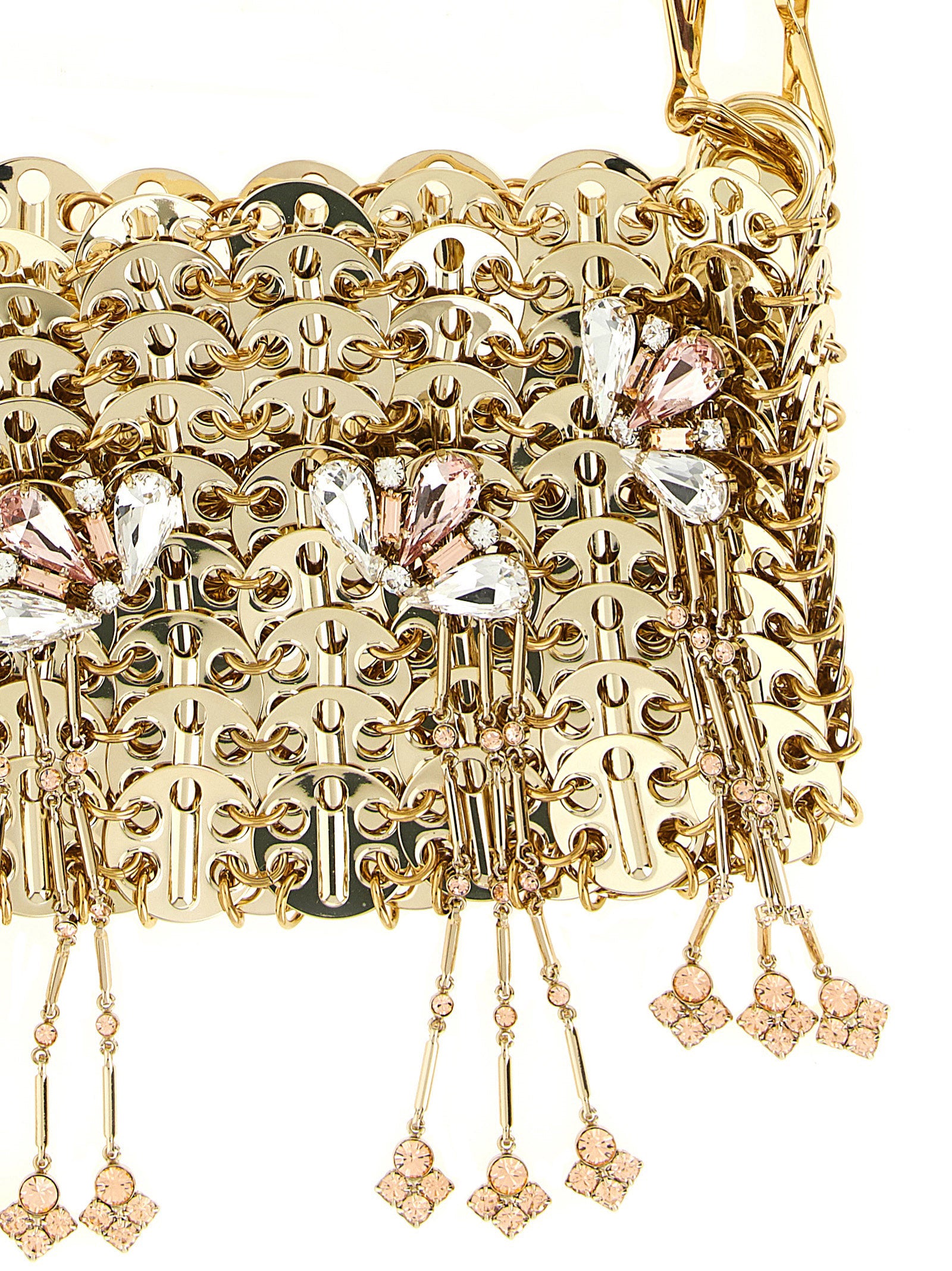 Paco Rabanne Schultertasche aus goldfarbenem Edelstahl