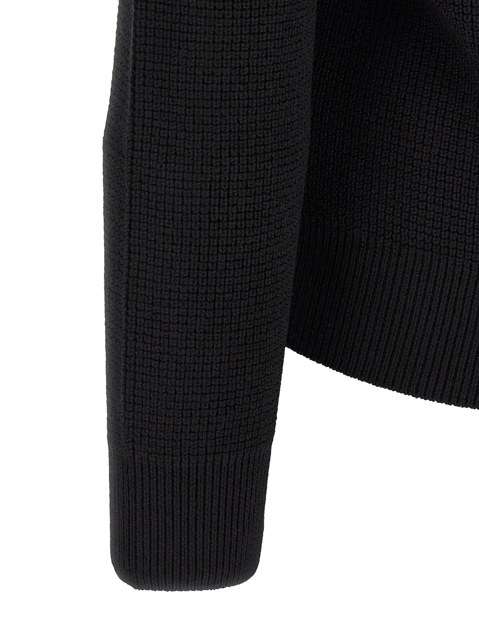 Herno Schwarze Wolljacke in voller Länge