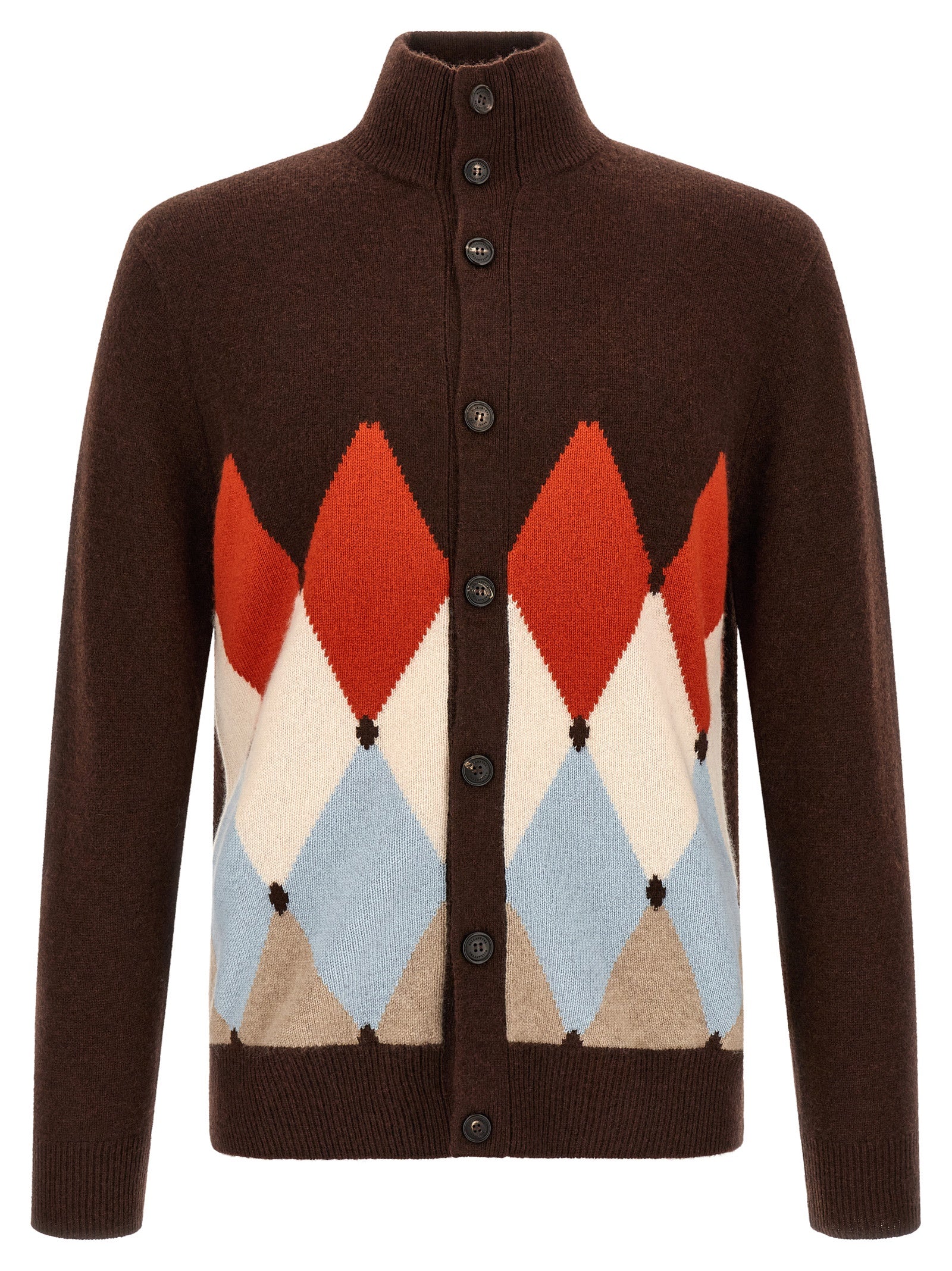 Ballantyne Brauner Kaschmir-Strickjacke