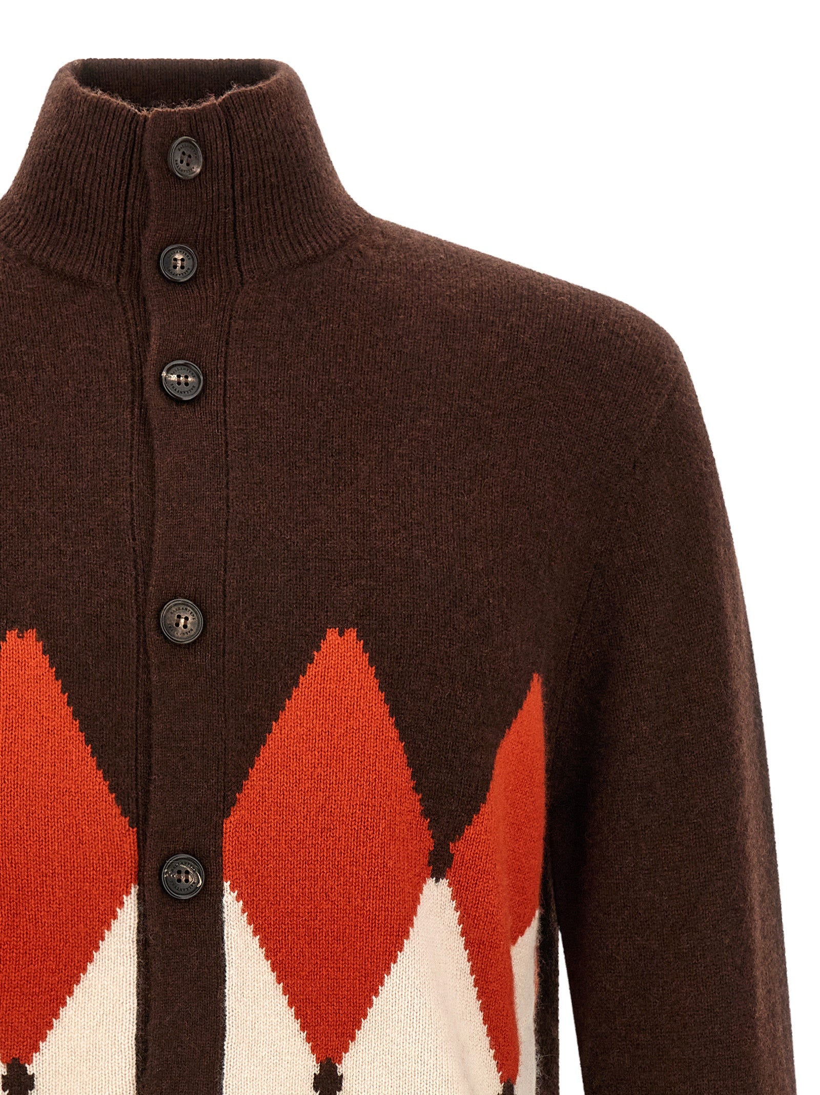 Ballantyne Brauner Kaschmir-Strickjacke