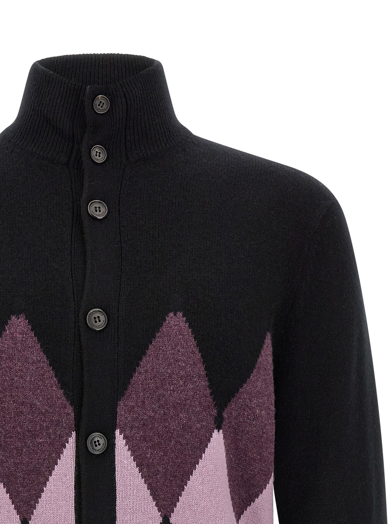 Ballantyne Schwarzer Kaschmir-Cardigan
