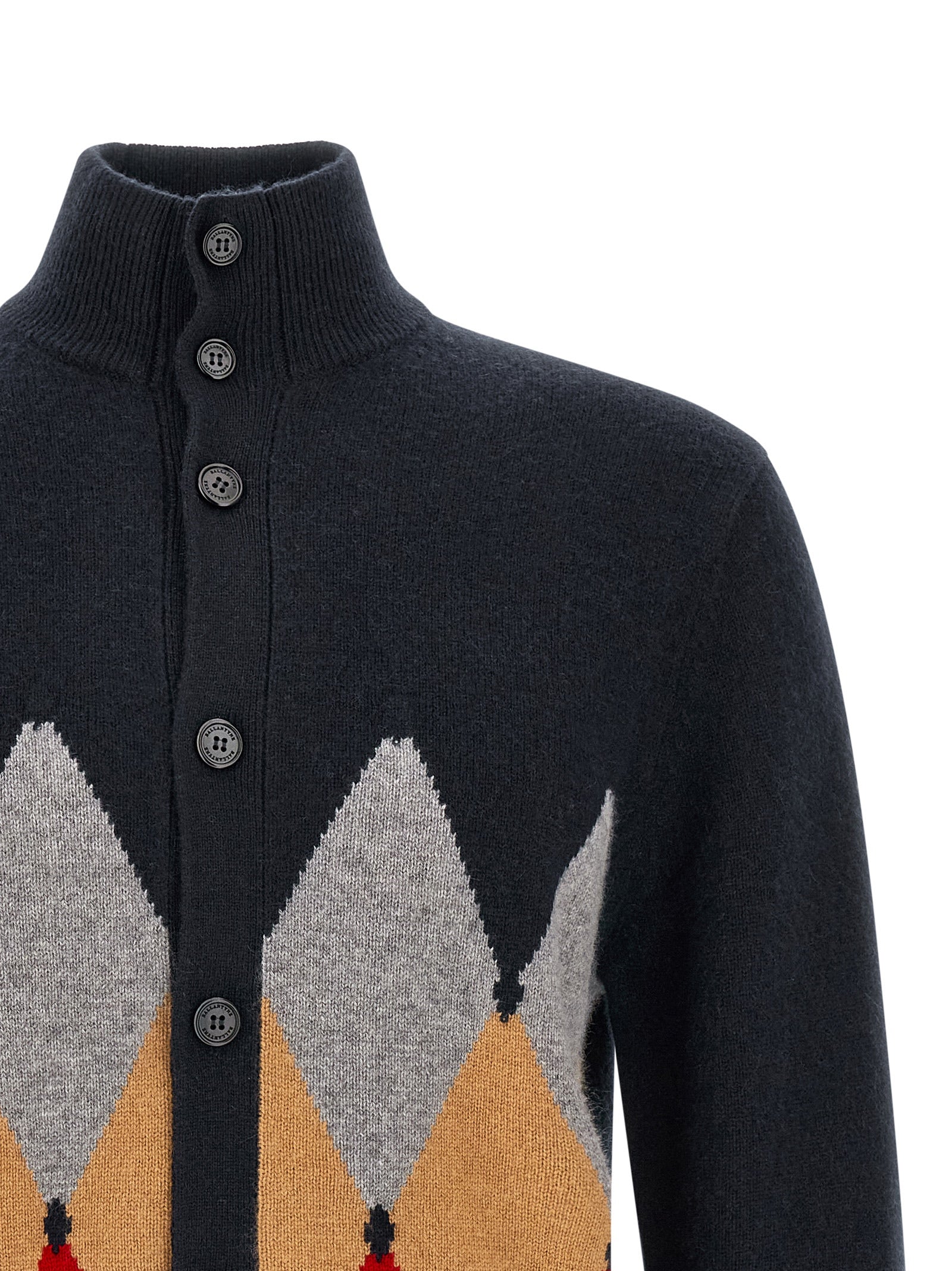 Ballantyne Blauer Kaschmir-Cardigan
