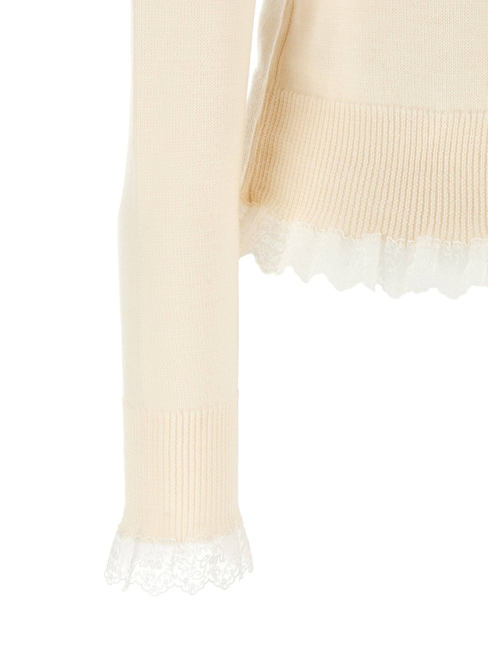 Ganni Cardigan aus weißer Merinowolle