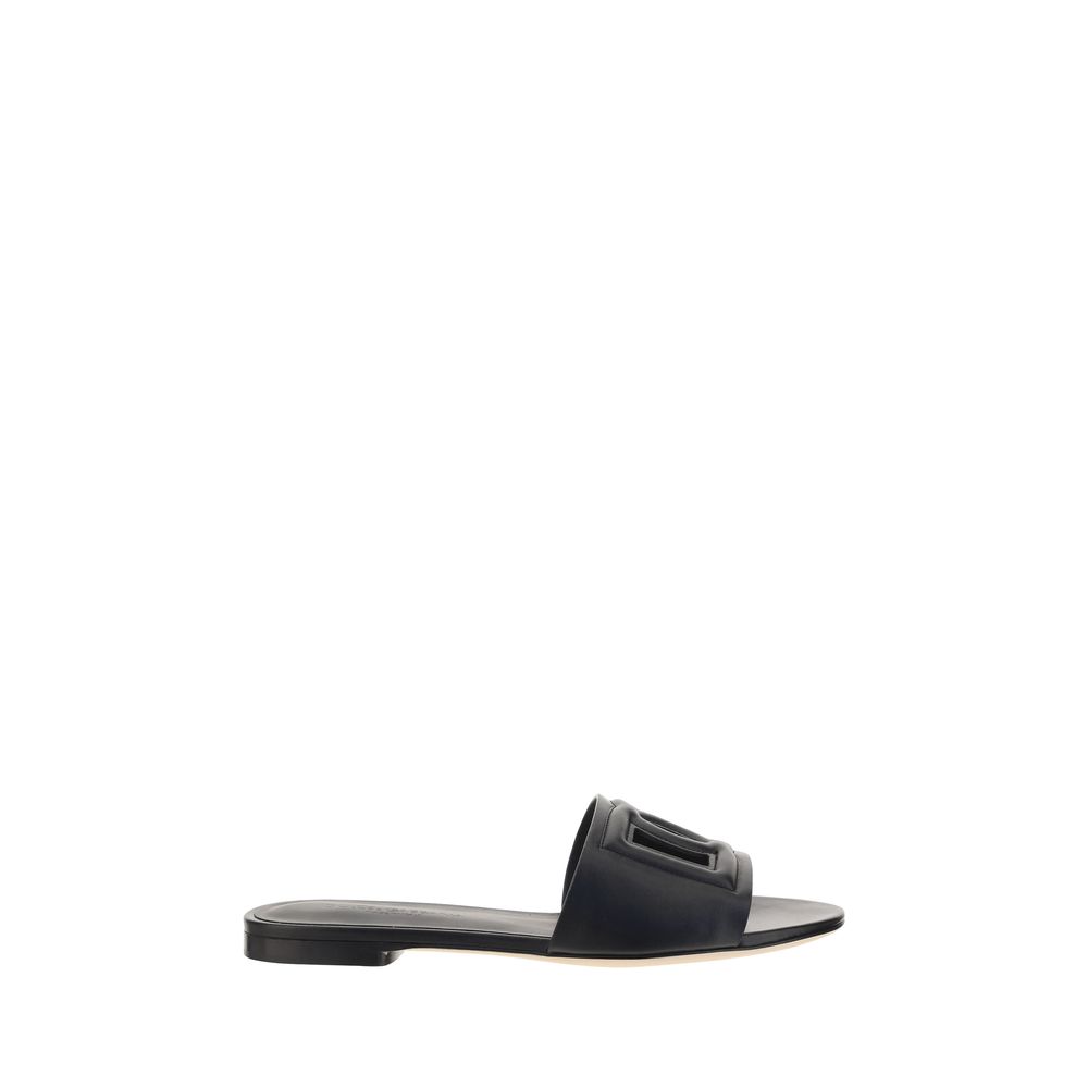 Dolce & Gabbana Schwarze Bos Taurus Kalbsleder-Sandalen
