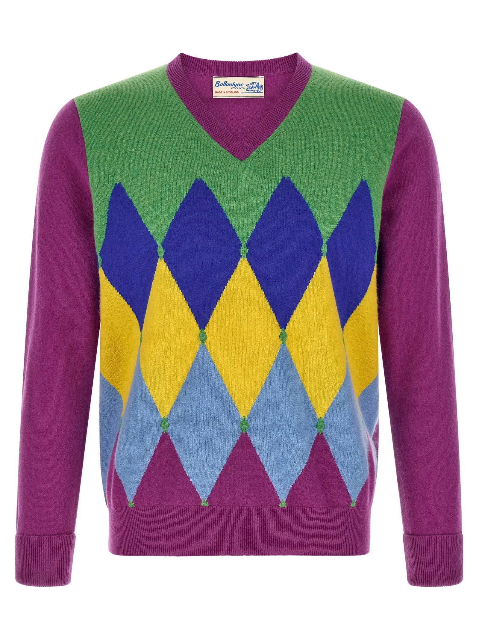 Ballantyne Mehrfarbige Kaschmir-Strickjacke