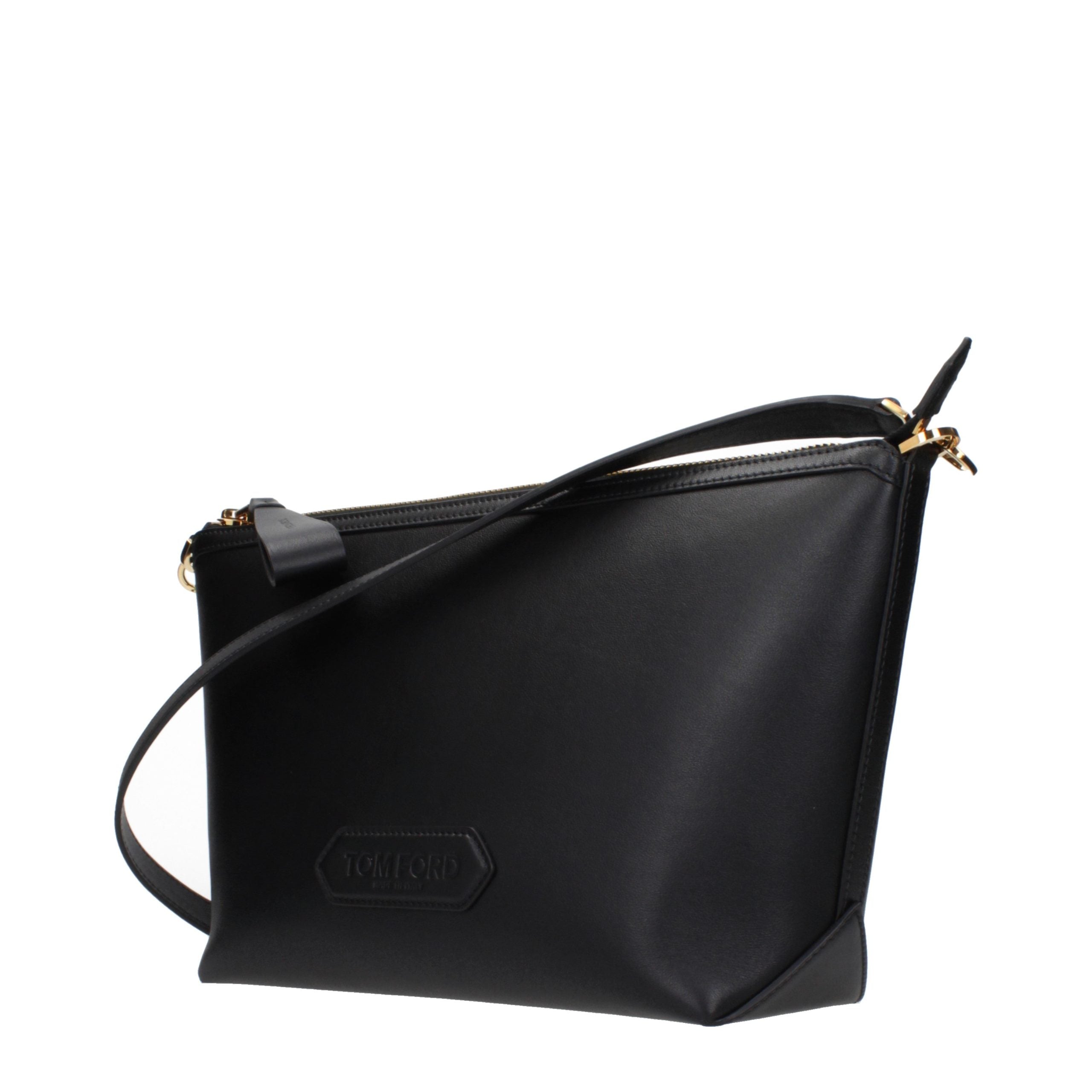 Tom Ford Schwarze Leder Umhängetasche