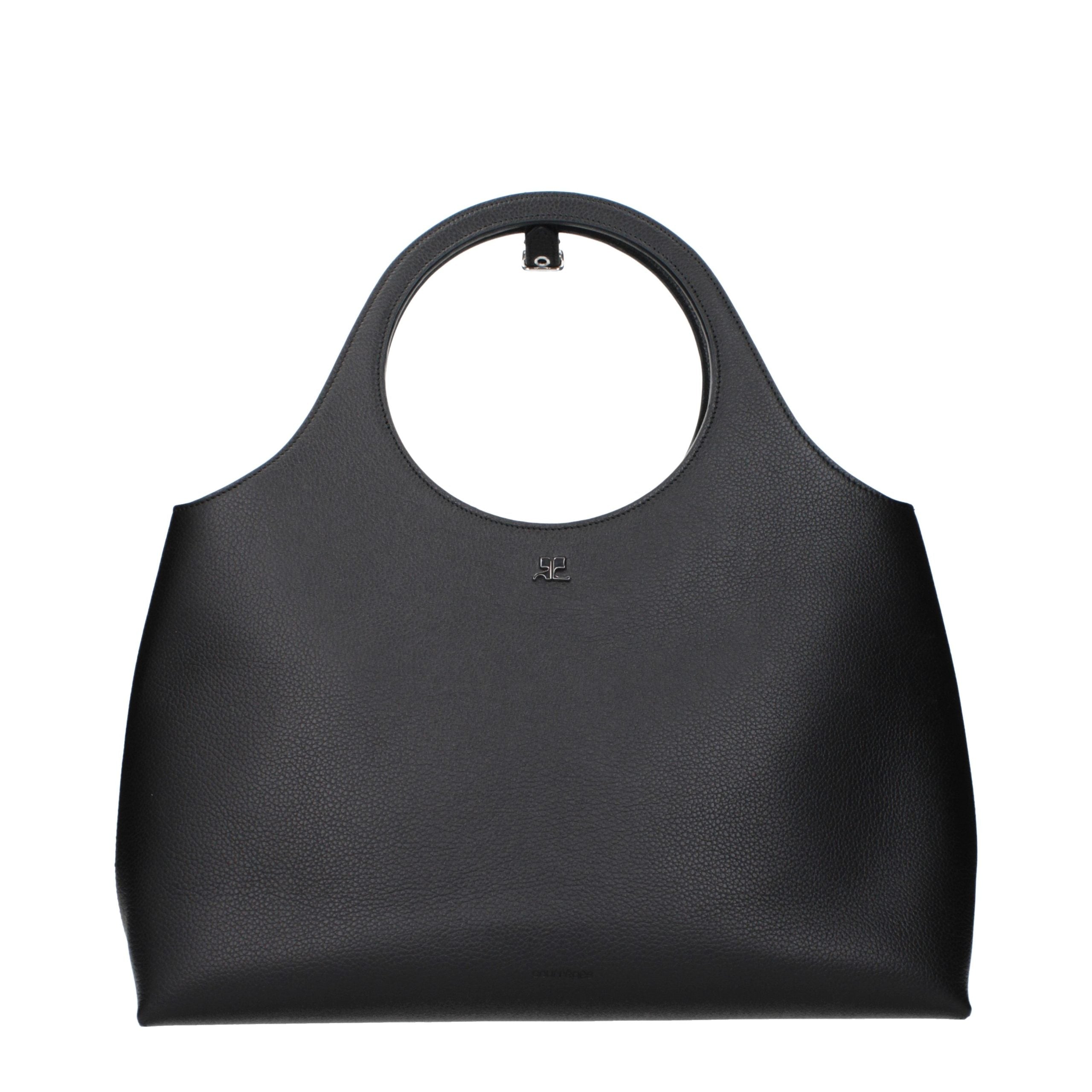 Courrèges Schwarze Lederhandtasche