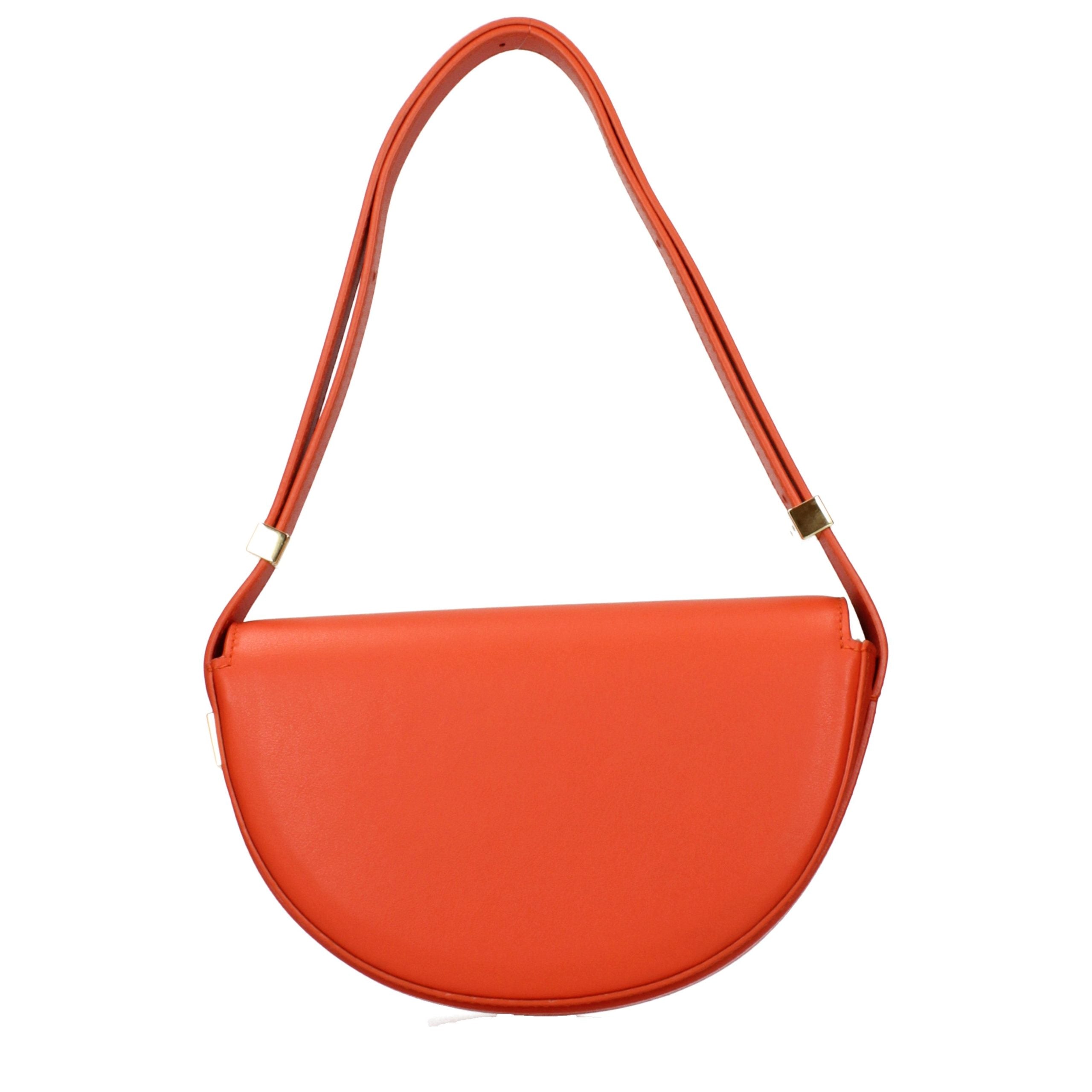 Patou Orange Leder Schultertasche