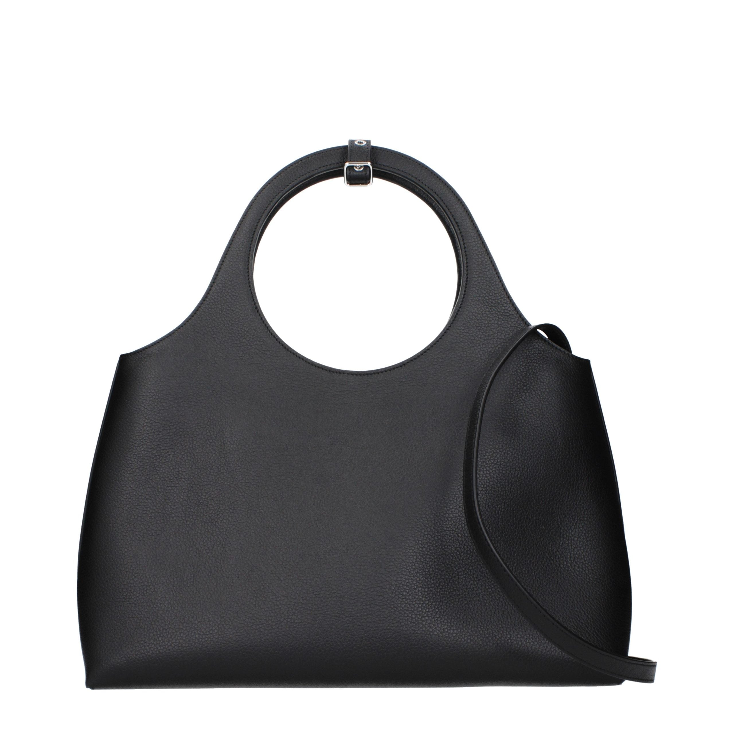 Courrèges Schwarze Lederhandtasche