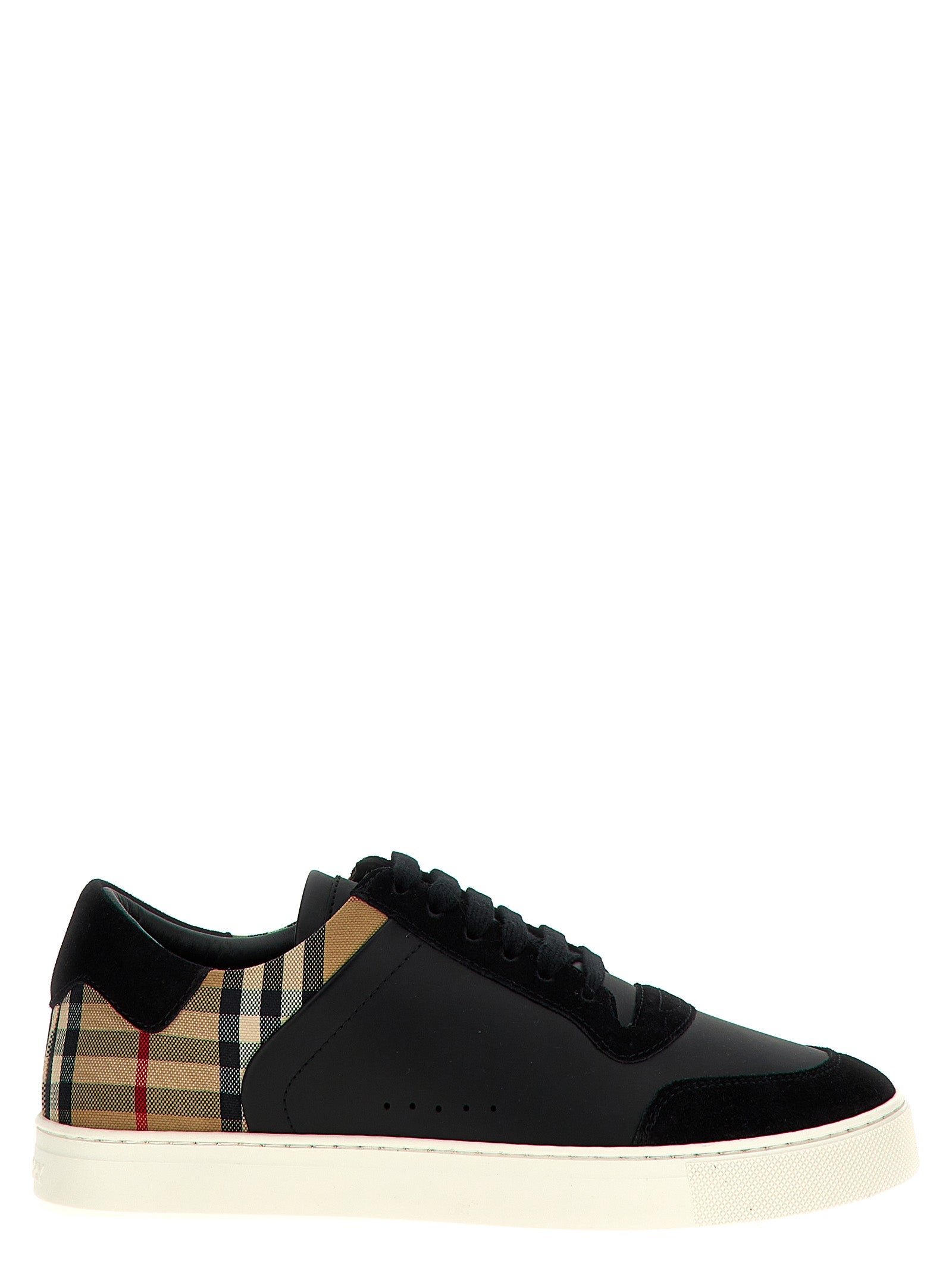 Burberry Schwarze Kalbsleder Low-Top-Sneaker